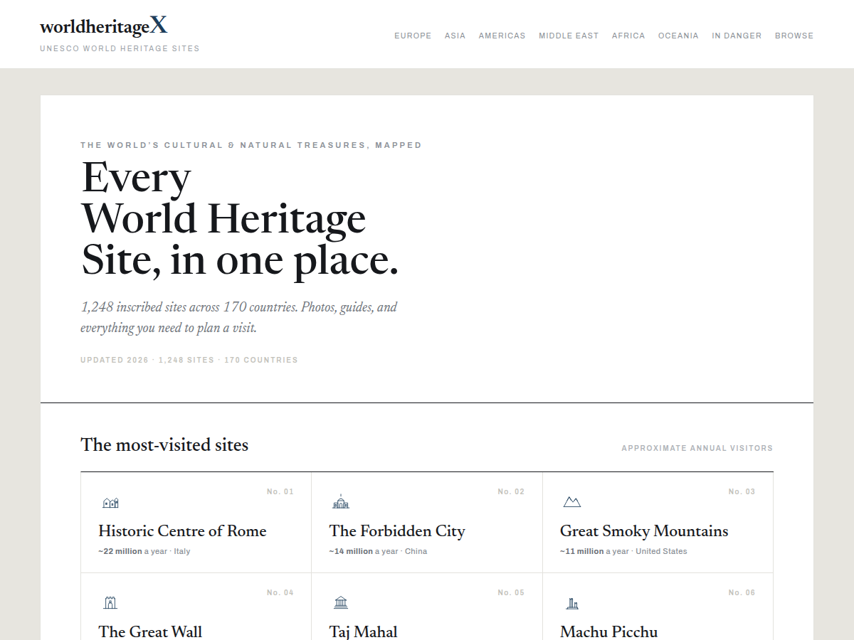 worldheritageX.com - nettside laga av Weblio